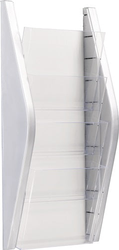 Prospekthalter H540xB280xT80mm DIN A4 hoch silber HELIT