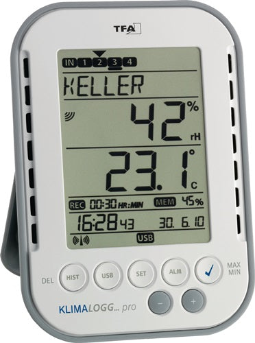 Thermo-Hygrometer Messbereich 0 bis 50°C / Luft 1-99 % H137xB98xT26mm Kunststoff TFA