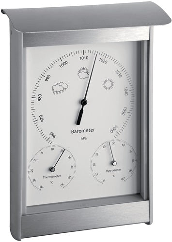 Wetterstation H215xB145xT70mm silber/weiß Aluminium/Kunststoff für innen/außen TFA