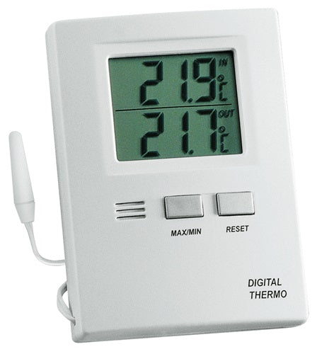 Thermometer Messbereich außen -50 bis 70°C / innen -10 bis 60 °C H85xB60xT15mm Kunststoff TFA