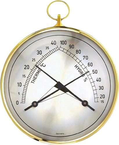 Thermo-Hygrometer Messbereich 0 bis 40°C / Luft 15-99 % T35mm Messingrüng TFA - VPE: 5