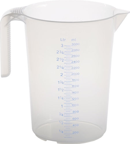 Messkanne 3000 ml Polypropylen transparent D175xH238mm Griff offen HÜNERSDORFF