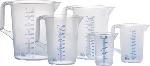 Messkanne 3000 ml Polypropylen transparent D175xH238mm Griff geschlossen HÜNERSDORFF