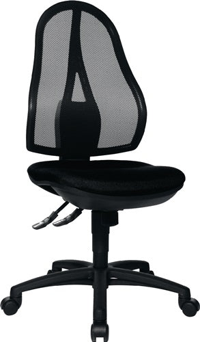 Bürodrehstuhl mit Punktsynchrontechnik schwarz 430-510 mm ohne Armlehnen Tragfähigkeit 110 kg TOPSTAR