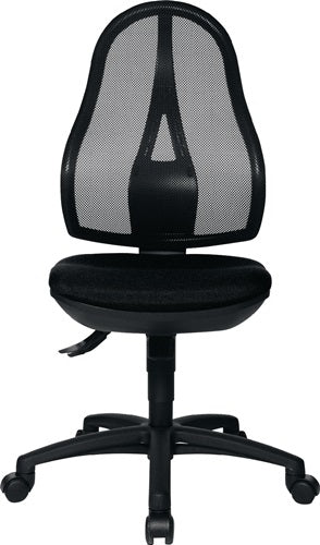 Bürodrehstuhl mit Punktsynchrontechnik schwarz 430-510 mm ohne Armlehnen Tragfähigkeit 110 kg TOPSTAR – Ansicht 3