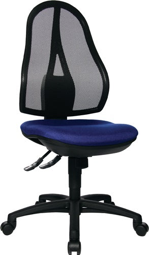 Bürodrehstuhl mit Punktsynchrontechnik blau 430-510 mm ohne Armlehnen Tragfähigkeit 110 kg TOPSTAR