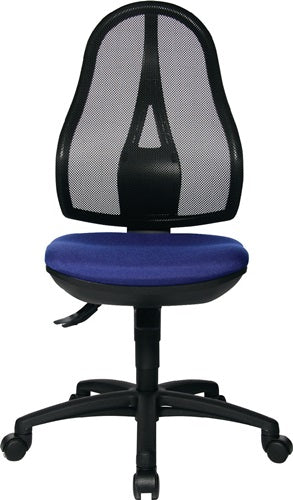 Bürodrehstuhl mit Punktsynchrontechnik blau 430-510 mm ohne Armlehnen Tragfähigkeit 110 kg TOPSTAR – Ansicht 3