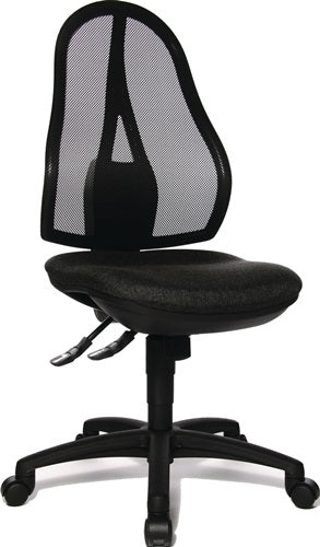 Bürodrehstuhl mit Punktsynchrontechnik anthrazit 430-510 mm ohne Armlehnen Tragfähigkeit 110 kg TOPSTAR