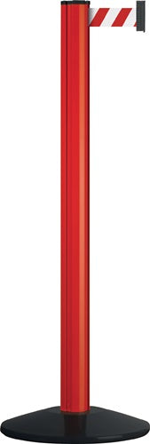 Gurtpfosten einfach D83xH970mm rot Gurt rot/weiß Fuß Vollgummi VIA GUIDE