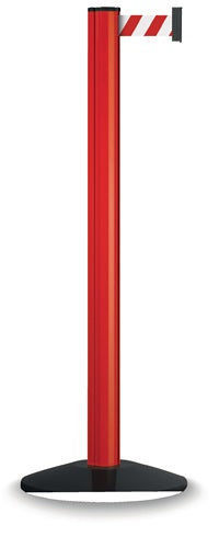 Gurtpfosten einfach D83xH1000mm Pfosten rot Gurtfarbe rot/weiß VIA GUIDE