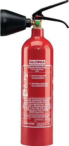 Kohlendioxidfeuerlöscher 2 kg 34 B mit Wandhalter GLORIA