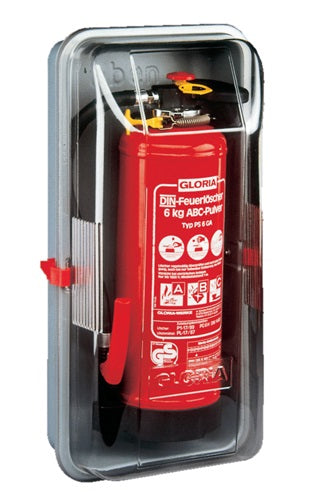 Schutzhaube für 6 kg Feuerlöscher mit zweiß pannverschlüsse u Griffrillen GLORIA