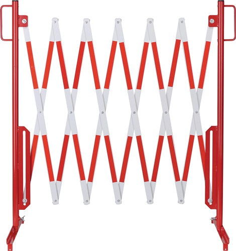 Scherengitter L3600xH1000mm mit Standfuß rot/weiß
