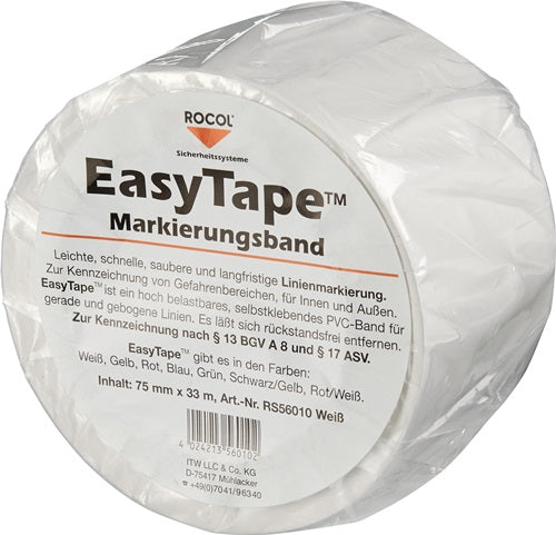 Bodenmarkierungsband Easy Tape PVC weiß Länge 33 m Breite 75 mm Rolle ROCOL – Ansicht 3
