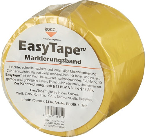 Bodenmarkierungsband Easy Tape PVC gelb Länge 33 m Breite 75 mm Rolle ROCOL – Ansicht 3