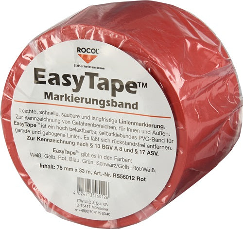 Bodenmarkierungsband Easy Tape PVC rot Länge 33 m Breite 75 mm Rolle ROCOL – Ansicht 3