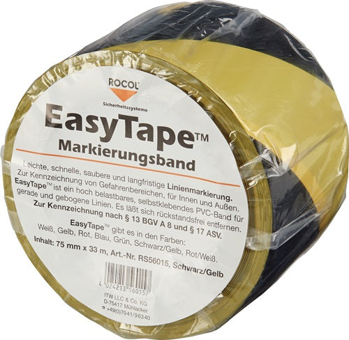 Bodenmarkierungsband Easy Tape PVC schwarz/gelb Länge 33 m Breite 75 mm Rolle ROCOL – Ansicht 3