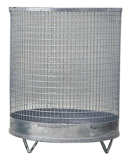 Abfallkorb H600xD500 mm 118 l Drahtgitter verzinkt mit 4 Füßen