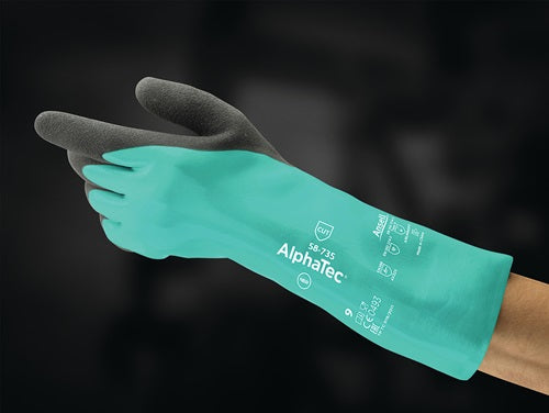 Chemikalienhandschuhe AlphaTec 58-735 Größe 10 grün EN 388 EN 374 PSA-Kategorie III ANSELL - VPE: 6 – Ansicht 3
