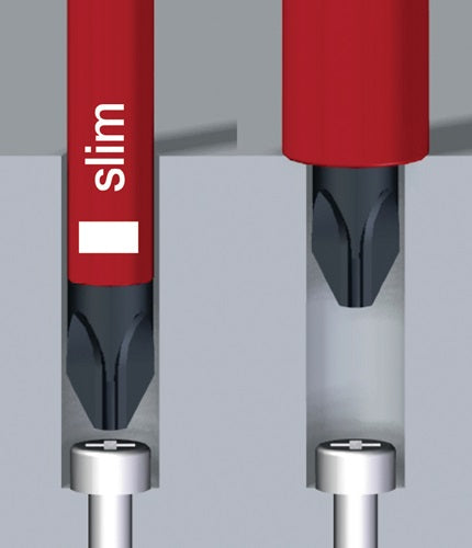 Wechselklinge SlimBit electric Plus / Minus Schlitz / PZD 2 x 75 mm VDE isoliert WIHA – Ansicht 3