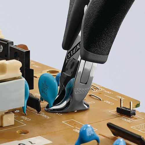 Elektronik-Vornschneider Länge 120 mm Form 3 Facette ja kleine spiegelpoliert Mehrkomponenten-Hüllen KNIPEX – Ansicht 3
