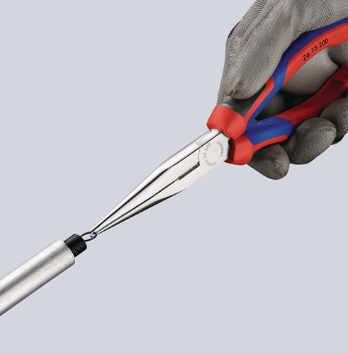 Flachrundzange Länge 200 mm verchromt gerade Mehrkomponenten-Hüllen KNIPEX – Ansicht 3
