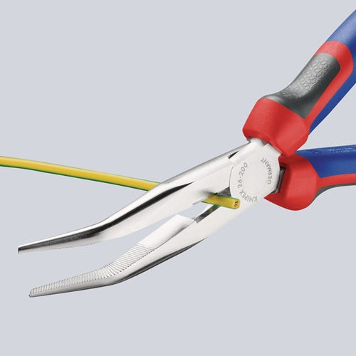 Flachrundzange Länge 200 mm verchromt 40° gewinkelt Mehrkomponenten-Hüllen KNIPEX – Ansicht 3