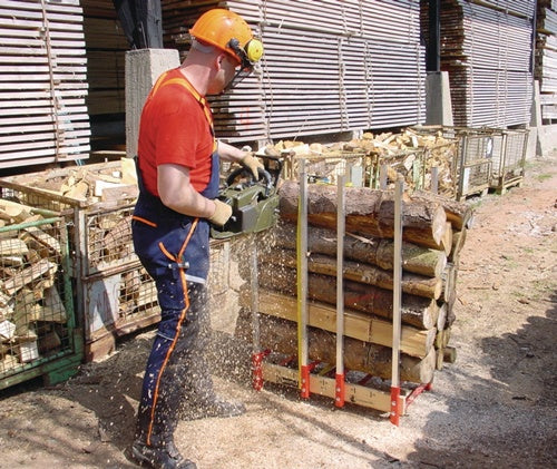 Sägebock Holzmichel Breite 820 x Höhe 1130 x Tiefe 465 mm Alu / Holz NESTLE – Ansicht 3