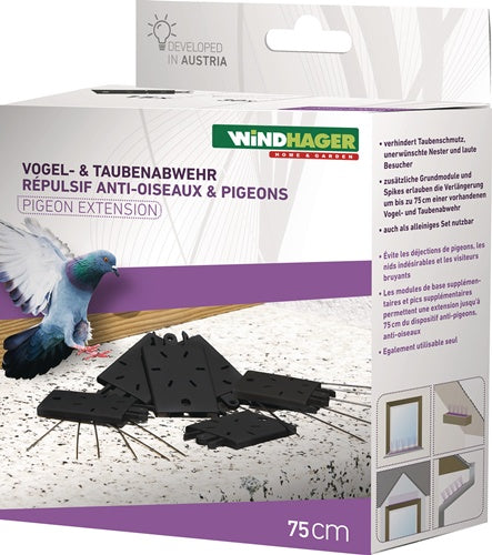 Vogel- und Taubenabwehr Schutz bis 75 cm 30 Spikes Kunststoff WINDHAGER – Ansicht 3