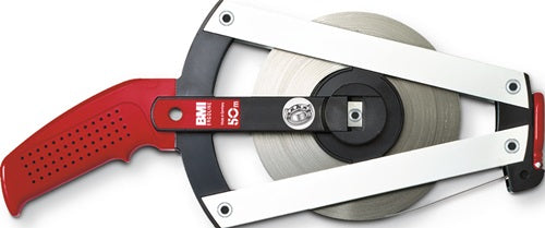 Rahmenbandmaß ERGOLINE Länge 50 m Bandbreite 13 mm B mm/cm EG II Aluminium gelb Stahlmaßband BMI