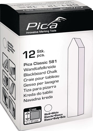 Tafelkreide Classic weiß L90xB12xH12mm 12 Stück / Schachtel PICA – Ansicht 4
