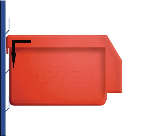 Sichtlagerkasten L230xB140xH130mm PE rot RASTERPLAN – Ansicht 4