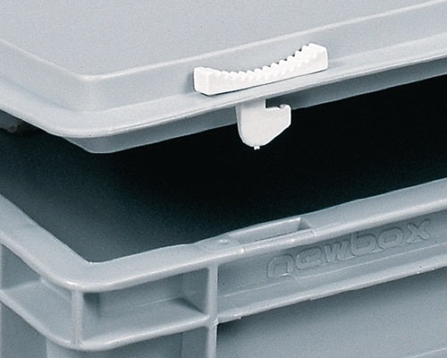 Kunststoffkoffür L400xB300xH233 mm PP 1 Griff Schiebeverschluss grau 20 l LOCKweißER – Ansicht 3