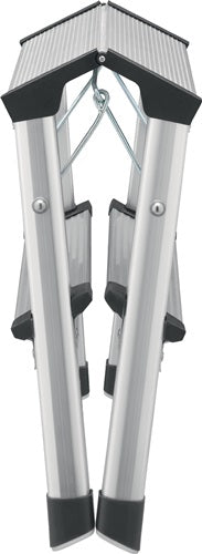 Klapptritt Stufen einschl Plattform 2 Plattformhöhe 400 mm Aluminium mit Anti-Rutsch-Riffelung HAILO – Ansicht 3