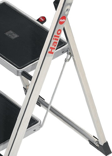 Klapptritt Stufen einschl Plattform 3 Plattformhöhe 700 mm Aluminium mit Stahl-Stufen HAILO – Ansicht 3
