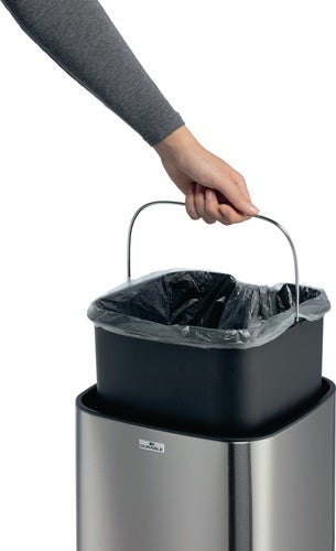 Abfallsammler NO TOUCH 35L 35 l H690mm Edelstahl / Kunststoff metallic silber DURABLE – Ansicht 3