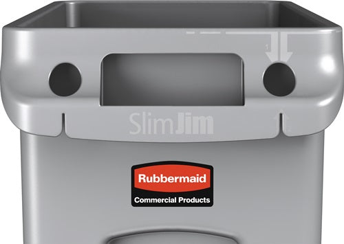 Wertstoffsammler 60 l H635xB279xT558mm grau mit Lüftungskanälen RUBBERMAID – Ansicht 3
