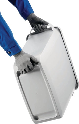 Wertstoffsammler 60 l H600xB280xT590mm grau ohne Deckel lebensmittelecht DURABLE – Ansicht 3