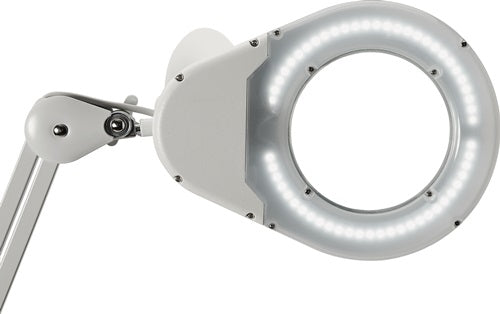 LED-Lupenleuchte Glaslinse 127 (5 ?) Tischklemme weiß mit Abdeckung runder Kopf – Ansicht 5