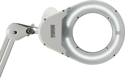 LED-Lupenleuchte Glaslinse 127 (5 ?) Standfuß schwarz mit Abdeckung runder Kopf – Ansicht 6