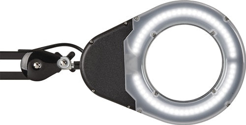 LED-Lupenleuchte Glaslinse 127 (5 ?) Standfuß weiß mit Abdeckung runder Kopf – Ansicht 5