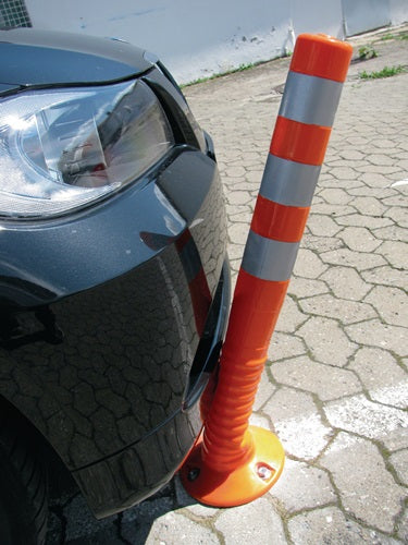 Sperrpfosten Kunststoff schwarz/gelb Ø 80 mm zum Aufschrauben Höhe über Flur=750 mm – Ansicht 3