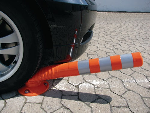 Sperrpfosten Kunststoff schwarz/gelb Ø 80 mm zum Aufschrauben Höhe über Flur=750 mm – Ansicht 2