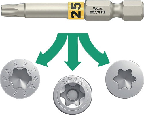 Bitsortiment Bit-Check 6 Wood TX HF 1 6-teilig TX WERA – Ansicht 3