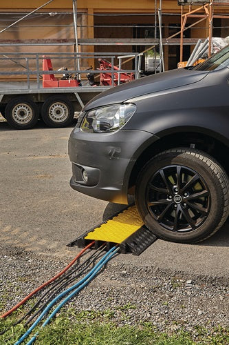 Schlauch- und Kabelbrücke L900xB500xH70mm Gummi schwarz/gelb 3 Kanäle – Ansicht 2