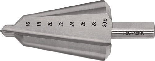 Blechschälbohrer Bohrber.16-30,5mm HSS-Co Gesamt-L.76mm Z.2 TECWERK