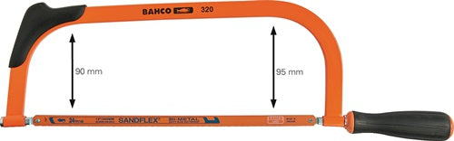 Metallsägebogen 320 Blattlänge 300 mm 24 Zähne / Zoll Komfort- und Frontgriff BAHCO