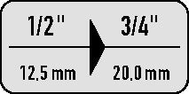 Vergrößerungsstück KB 1932 Antrieb 1/2 ? Abtrieb 3/4 ? GEDORE – Ansicht 4