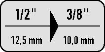 Reduzierstück KB 1930 Antriebsvierkant 1/2 ? Abtriebsvierkant 3/8 ? GEDORE – Ansicht 4