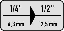Vergrößerungsstück 409 Antrieb 1/4 ? Abtrieb 3/8 ? Länge 25 mm STAHLWILLE – Ansicht 4